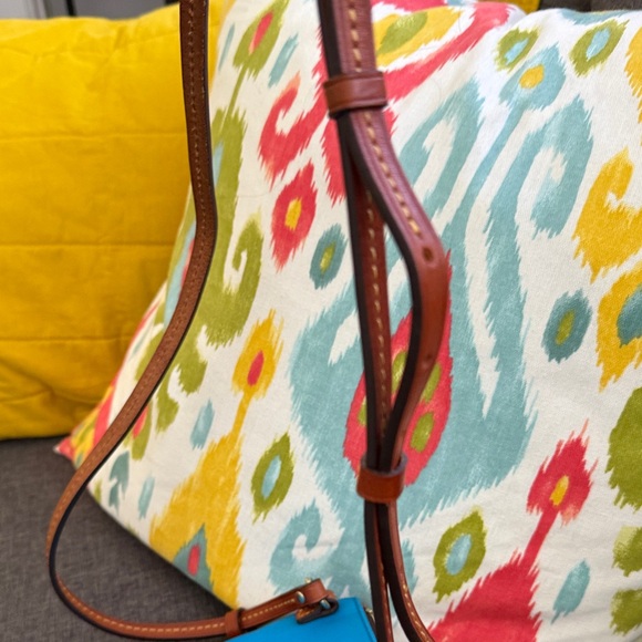 Dooney & Bourke Blue Crossbody Bag with Brown Accents triple zip - Picture 7 of 7